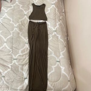 Olive green two piece set